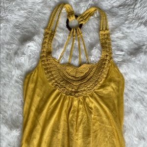 Mustard yellow, small, razor back tank top